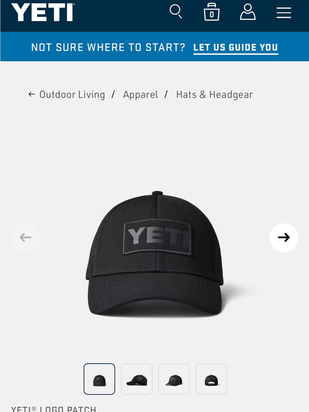 Yeti Black Trucker Hat with Logo Patch - Never Worn!